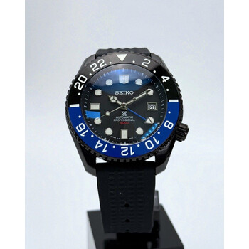Custom Seiko Mod • Black MarineMaster300 Batman GMT • 44mm